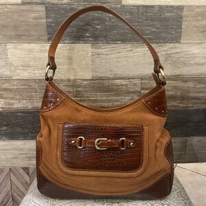 Talbots Hobo Bag in Rich Brown and Tan